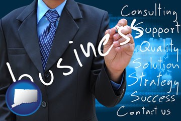 typical business services and concepts - with Connecticut icon