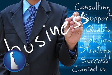 typical business services and concepts - with Delaware icon