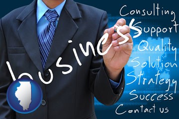 typical business services and concepts - with Illinois icon