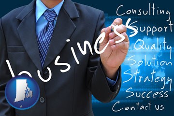 typical business services and concepts - with Rhode Island icon