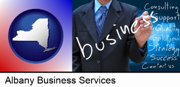 typical business services and concepts in Albany, NY