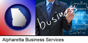 typical business services and concepts in Alpharetta, GA