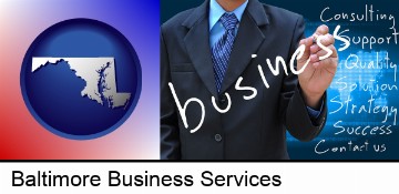typical business services and concepts in Baltimore, MD