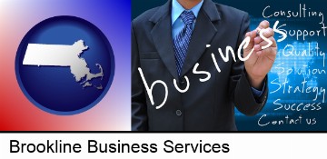 typical business services and concepts in Brookline, MA