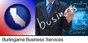 typical business services and concepts in Burlingame, CA