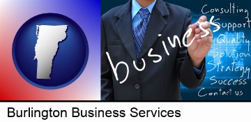 typical business services and concepts in Burlington, VT