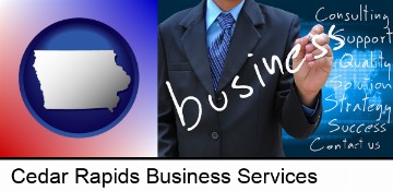 typical business services and concepts in Cedar Rapids, IA
