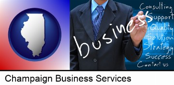 typical business services and concepts in Champaign, IL