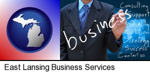 East Lansing, Michigan - typical business services and concepts