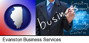 Evanston, Illinois - typical business services and concepts