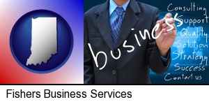 typical business services and concepts in Fishers, IN