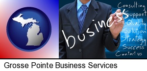 typical business services and concepts in Grosse Pointe, MI