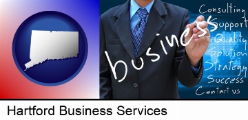 typical business services and concepts in Hartford, CT