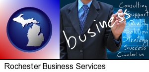 Rochester, Michigan - typical business services and concepts
