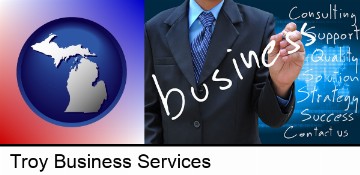typical business services and concepts in Troy, MI