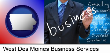 typical business services and concepts in West Des Moines, IA