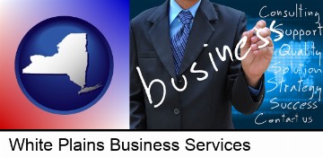 typical business services and concepts in White Plains, NY