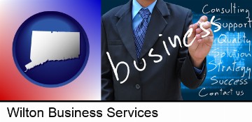 typical business services and concepts in Wilton, CT