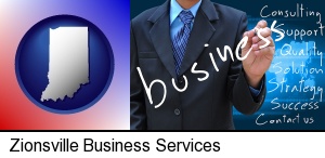 Zionsville, Indiana - typical business services and concepts