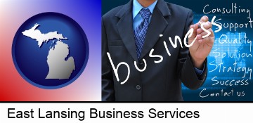 typical business services and concepts in East Lansing, MI