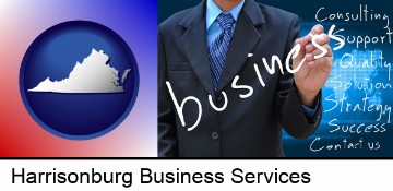 typical business services and concepts in Harrisonburg, VA