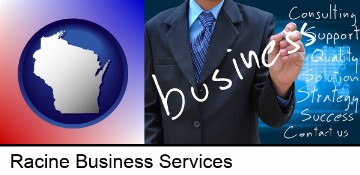 typical business services and concepts in Racine, WI