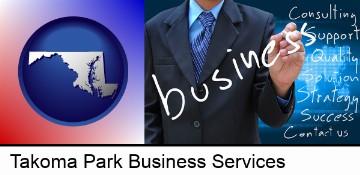 typical business services and concepts in Takoma Park, MD